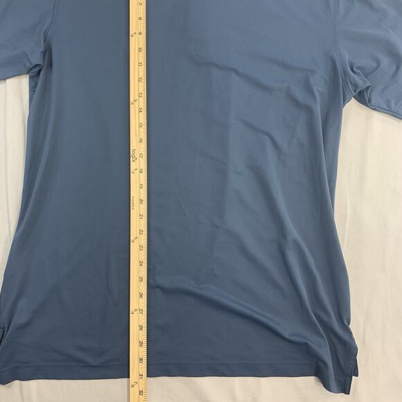 Peter Millar Polo Shirt Men L Blue Striped Summer Comfort Stretch Golf - Picture 6 of 7